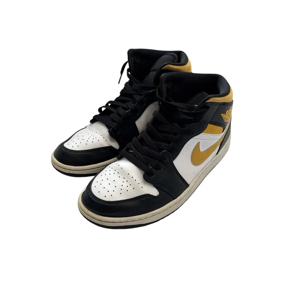 Jordan 1 Mid Black‎ University Gold 2021 554724-177 Size 9.5